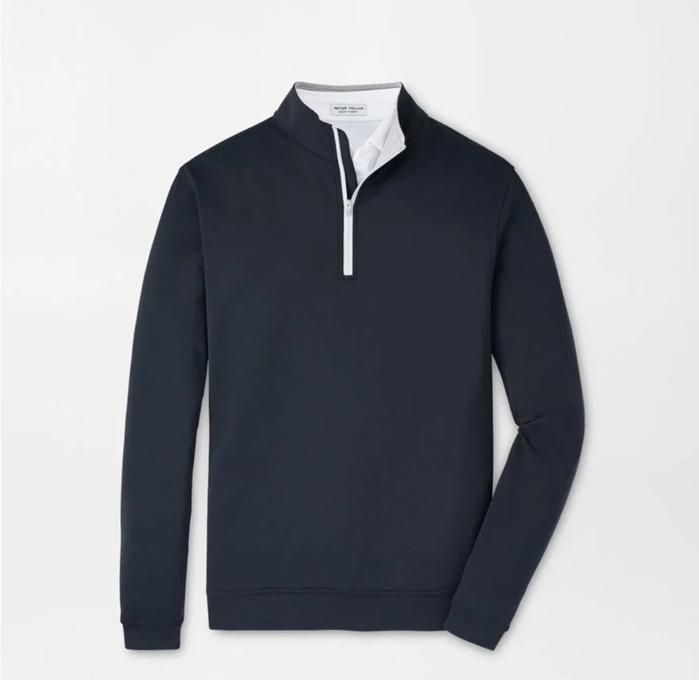 Peter Millar Perth Performance Quarter-Zip silverleaf Golf Black Size Medium
